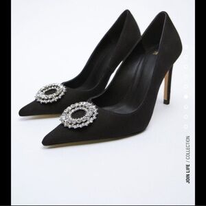 New Zara jewel trim heeled shoes